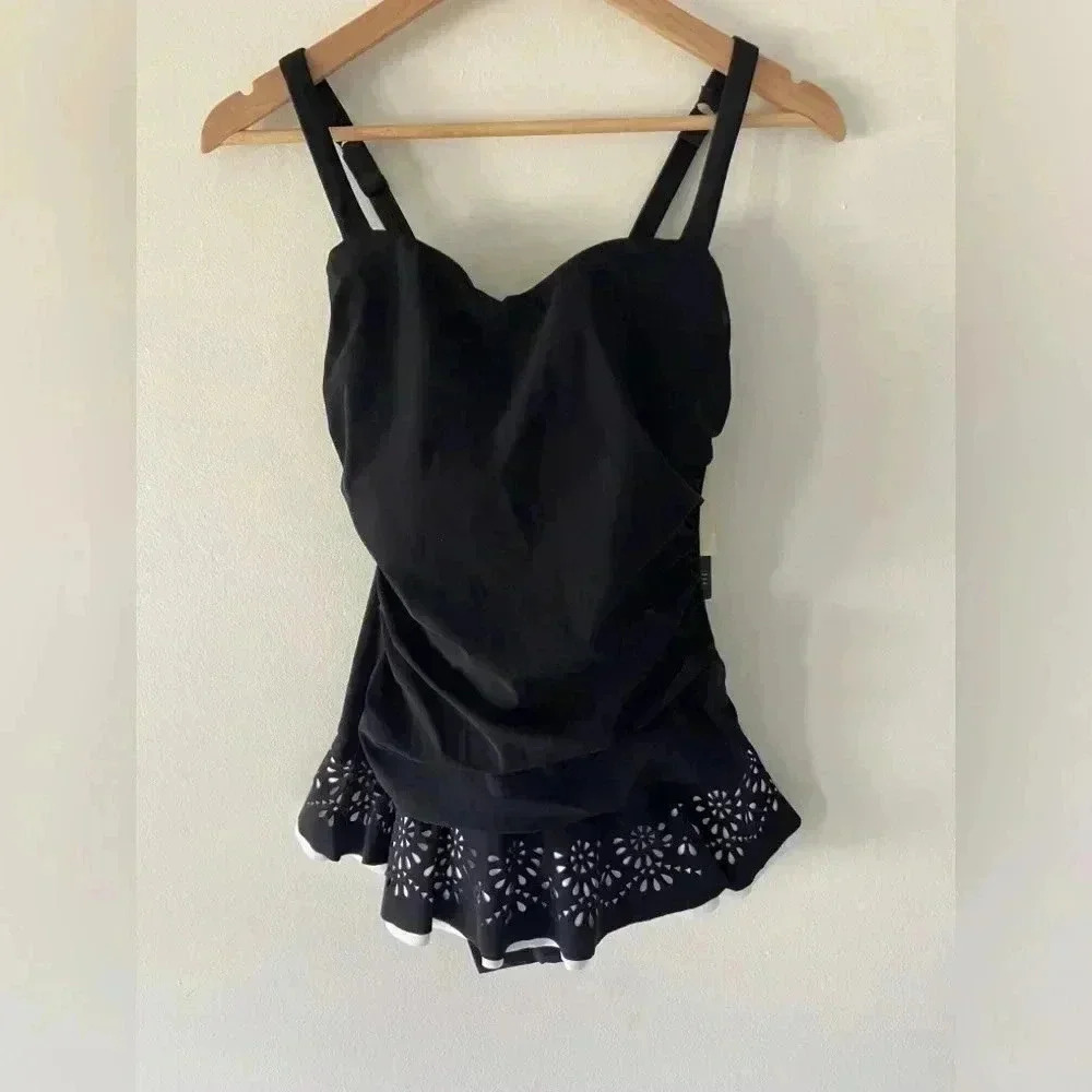 NWT Profile by Gottex One Piece Skirted Swimsuit size 8D‎